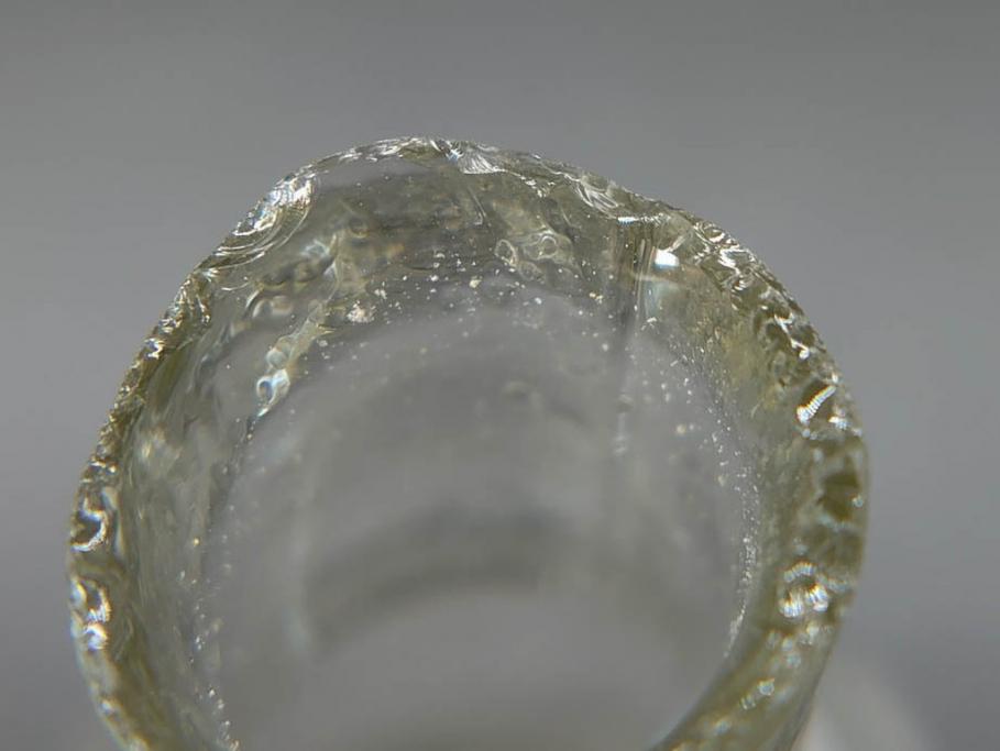 戦前　当時物　瓢箪型　気泡や絶妙なフォルムが味わいのあるニッキ水瓶5個セット(豆ガラス、ちびニッキ水、ガラス容器、駄菓子屋ビン、ペロペロ、レトロガラス、一輪挿し、ひょうたん)(R-076989)