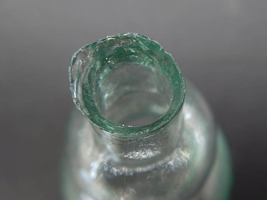戦前　当時物　瓢箪型　気泡や絶妙なフォルムが味わいのあるニッキ水瓶5個セット(豆ガラス、ちびニッキ水、ガラス容器、駄菓子屋ビン、ペロペロ、レトロガラス、一輪挿し、ひょうたん)(R-076989)