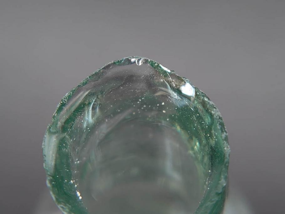 戦前　当時物　瓢箪型　気泡や絶妙なフォルムが味わいのあるニッキ水瓶5個セット(豆ガラス、ちびニッキ水、ガラス容器、駄菓子屋ビン、ペロペロ、レトロガラス、一輪挿し、ひょうたん)(R-076989)