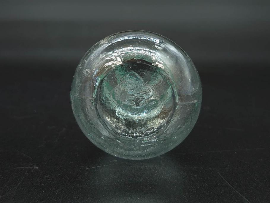 戦前　当時物　瓢箪型　気泡や絶妙なフォルムが味わいのあるニッキ水瓶5個セット(豆ガラス、ちびニッキ水、ガラス容器、駄菓子屋ビン、ペロペロ、レトロガラス、一輪挿し、ひょうたん)(R-076989)