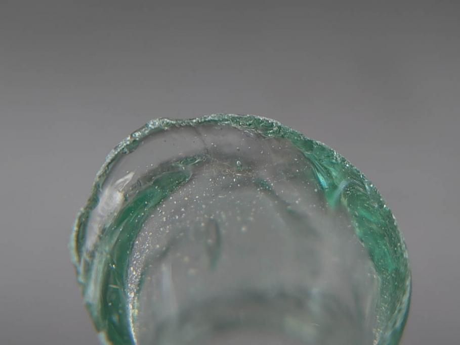 戦前　当時物　瓢箪型　気泡や絶妙なフォルムが味わいのあるニッキ水瓶5個セット(豆ガラス、ちびニッキ水、ガラス容器、駄菓子屋ビン、ペロペロ、レトロガラス、一輪挿し、ひょうたん)(R-076989)