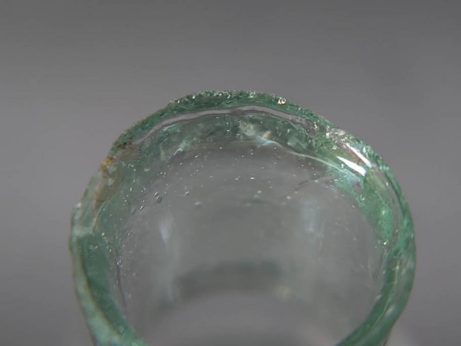 戦前　当時物　瓢箪型　気泡や絶妙なフォルムが味わいのあるニッキ水瓶5個セット(豆ガラス、ちびニッキ水、ガラス容器、駄菓子屋ビン、ペロペロ、レトロガラス、一輪挿し、ひょうたん)(R-076989)
