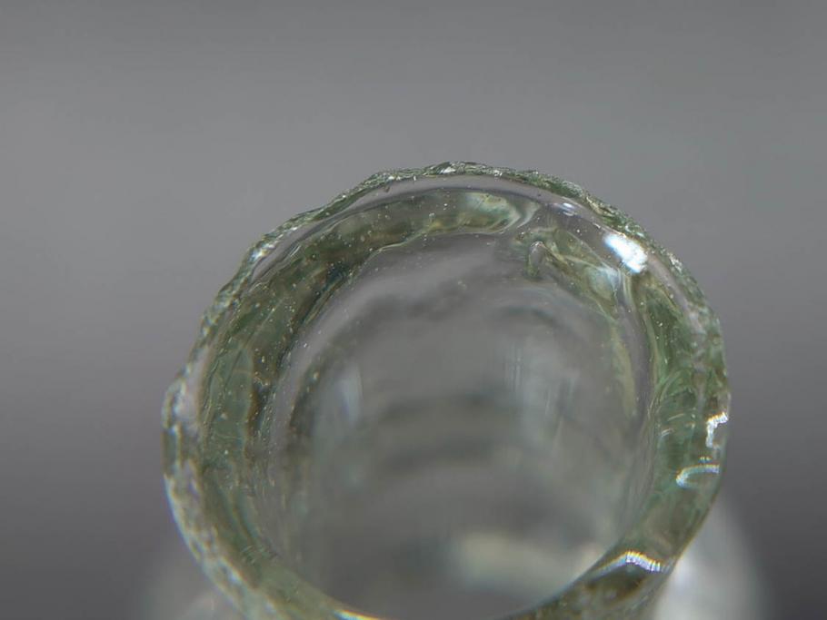 戦前　当時物　瓢箪型　気泡や絶妙なフォルムが味わいのあるニッキ水瓶5個セット(豆ガラス、ちびニッキ水、ガラス容器、駄菓子屋ビン、ペロペロ、レトロガラス、一輪挿し、ひょうたん)(R-076990)