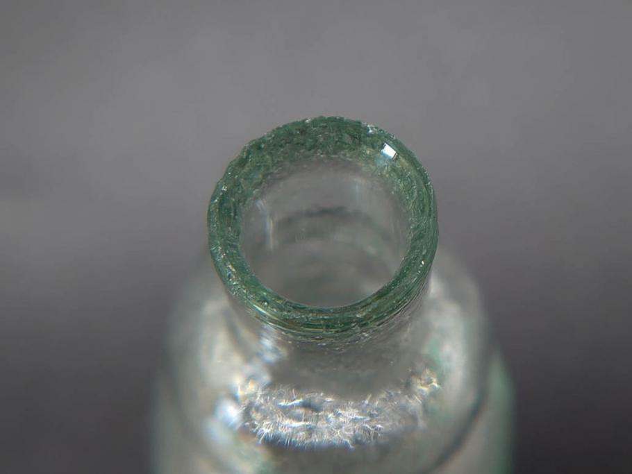 戦前　当時物　瓢箪型　気泡や絶妙なフォルムが味わいのあるニッキ水瓶5個セット(豆ガラス、ちびニッキ水、ガラス容器、駄菓子屋ビン、ペロペロ、レトロガラス、一輪挿し、ひょうたん)(R-076990)