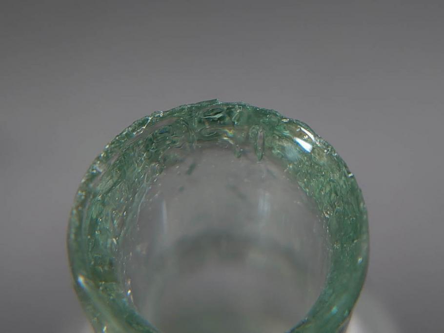 戦前　当時物　瓢箪型　気泡や絶妙なフォルムが味わいのあるニッキ水瓶5個セット(豆ガラス、ちびニッキ水、ガラス容器、駄菓子屋ビン、ペロペロ、レトロガラス、一輪挿し、ひょうたん)(R-076990)