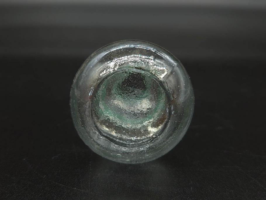 戦前　当時物　瓢箪型　気泡や絶妙なフォルムが味わいのあるニッキ水瓶5個セット(豆ガラス、ちびニッキ水、ガラス容器、駄菓子屋ビン、ペロペロ、レトロガラス、一輪挿し、ひょうたん)(R-076990)