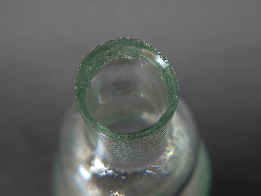 戦前　当時物　瓢箪型　気泡や絶妙なフォルムが味わいのあるニッキ水瓶5個セット(豆ガラス、ちびニッキ水、ガラス容器、駄菓子屋ビン、ペロペロ、レトロガラス、一輪挿し、ひょうたん)(R-076990)