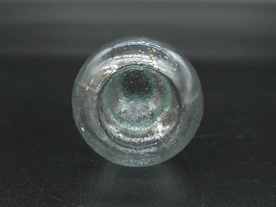 戦前　当時物　瓢箪型　気泡や絶妙なフォルムが味わいのあるニッキ水瓶5個セット(豆ガラス、ちびニッキ水、ガラス容器、駄菓子屋ビン、ペロペロ、レトロガラス、一輪挿し、ひょうたん)(R-076990)