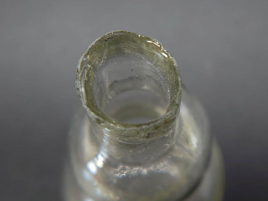 戦前　当時物　瓢箪型　気泡や絶妙なフォルムが味わいのあるニッキ水瓶5個セット(豆ガラス、ちびニッキ水、ガラス容器、駄菓子屋ビン、ペロペロ、レトロガラス、一輪挿し、ひょうたん)(R-076991)