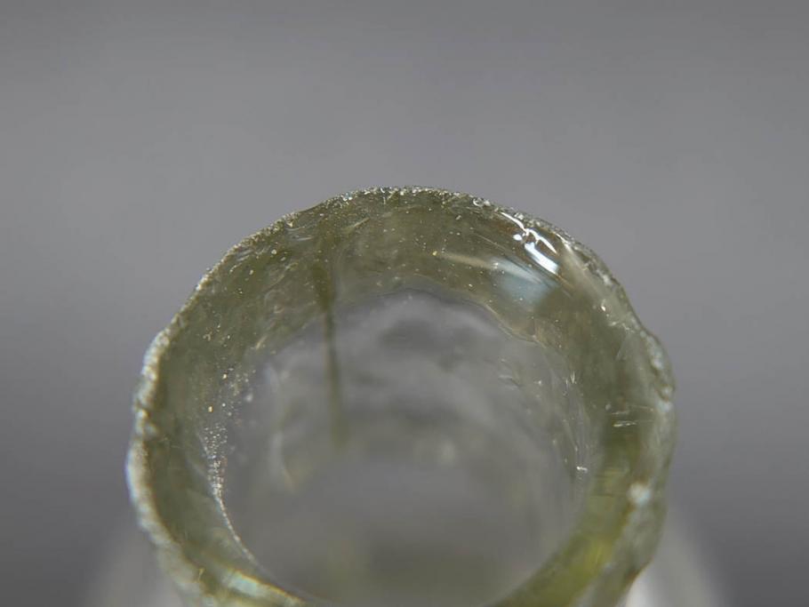 戦前　当時物　瓢箪型　気泡や絶妙なフォルムが味わいのあるニッキ水瓶5個セット(豆ガラス、ちびニッキ水、ガラス容器、駄菓子屋ビン、ペロペロ、レトロガラス、一輪挿し、ひょうたん)(R-076991)