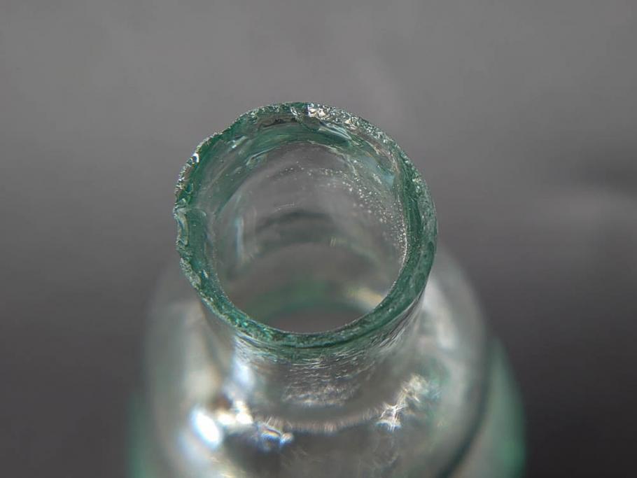 戦前　当時物　瓢箪型　気泡や絶妙なフォルムが味わいのあるニッキ水瓶5個セット(豆ガラス、ちびニッキ水、ガラス容器、駄菓子屋ビン、ペロペロ、レトロガラス、一輪挿し、ひょうたん)(R-076991)