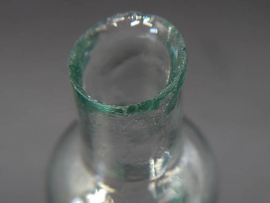 戦前　当時物　瓢箪型　気泡や絶妙なフォルムが味わいのあるニッキ水瓶5個セット(豆ガラス、ちびニッキ水、ガラス容器、駄菓子屋ビン、ペロペロ、レトロガラス、一輪挿し、ひょうたん)(R-076991)