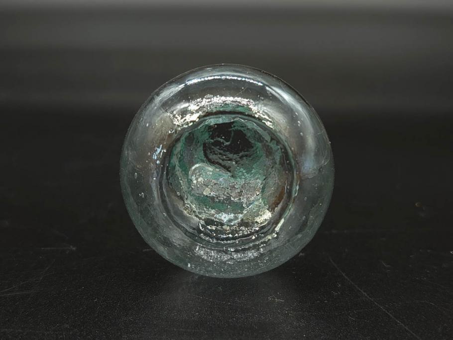 戦前　当時物　瓢箪型　気泡や絶妙なフォルムが味わいのあるニッキ水瓶5個セット(豆ガラス、ちびニッキ水、ガラス容器、駄菓子屋ビン、ペロペロ、レトロガラス、一輪挿し、ひょうたん)(R-076991)