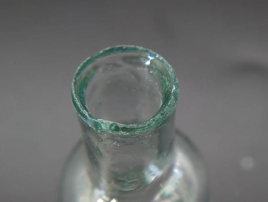戦前　当時物　瓢箪型　気泡や絶妙なフォルムが味わいのあるニッキ水瓶5個セット(豆ガラス、ちびニッキ水、ガラス容器、駄菓子屋ビン、ペロペロ、レトロガラス、一輪挿し、ひょうたん)(R-076991)