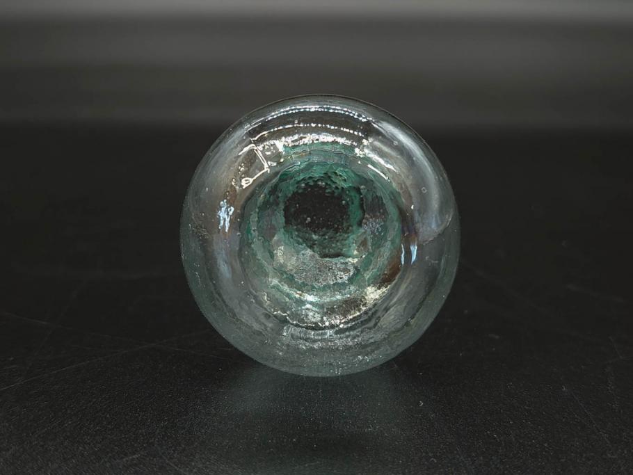 戦前　当時物　瓢箪型　気泡や絶妙なフォルムが味わいのあるニッキ水瓶5個セット(豆ガラス、ちびニッキ水、ガラス容器、駄菓子屋ビン、ペロペロ、レトロガラス、一輪挿し、ひょうたん)(R-076991)