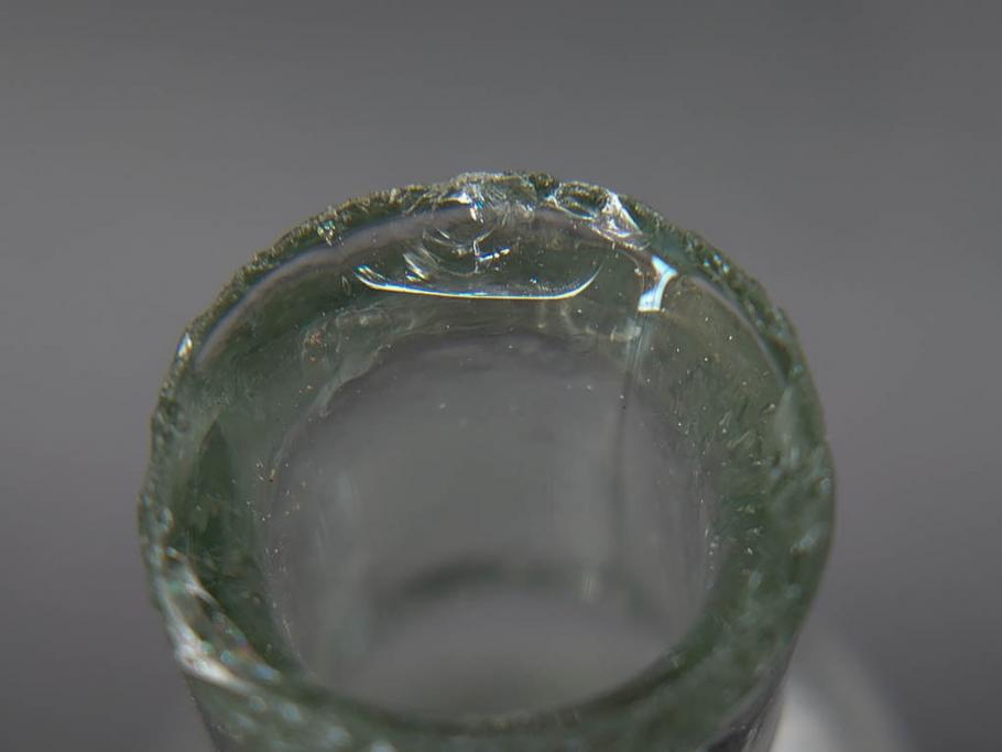 戦前　当時物　瓢箪型　気泡や絶妙なフォルムが味わいのあるニッキ水瓶5個セット(豆ガラス、ちびニッキ水、ガラス容器、駄菓子屋ビン、ペロペロ、レトロガラス、一輪挿し、ひょうたん)(R-076992)