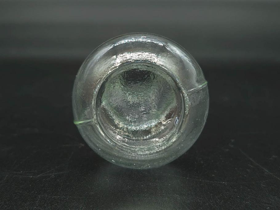 戦前　当時物　瓢箪型　気泡や絶妙なフォルムが味わいのあるニッキ水瓶5個セット(豆ガラス、ちびニッキ水、ガラス容器、駄菓子屋ビン、ペロペロ、レトロガラス、一輪挿し、ひょうたん)(R-076992)
