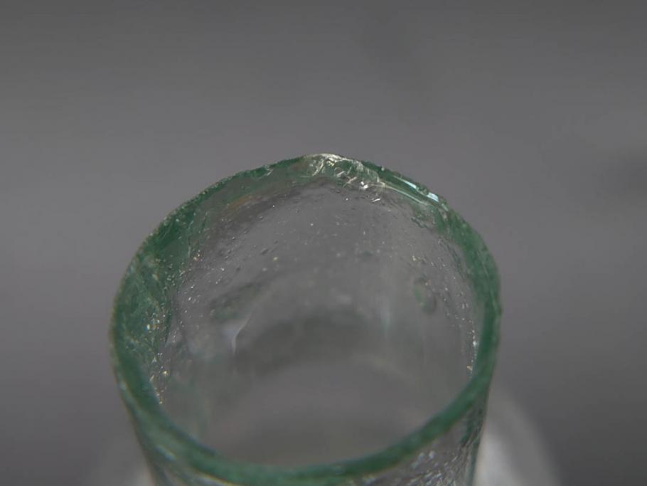 戦前　当時物　瓢箪型　気泡や絶妙なフォルムが味わいのあるニッキ水瓶5個セット(豆ガラス、ちびニッキ水、ガラス容器、駄菓子屋ビン、ペロペロ、レトロガラス、一輪挿し、ひょうたん)(R-076992)