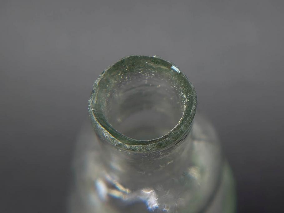 戦前　当時物　瓢箪型　気泡や絶妙なフォルムが味わいのあるニッキ水瓶5個セット(豆ガラス、ちびニッキ水、ガラス容器、駄菓子屋ビン、ペロペロ、レトロガラス、一輪挿し、ひょうたん)(R-076992)