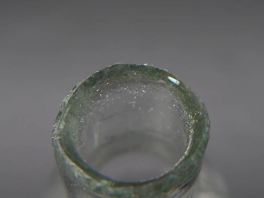 戦前　当時物　瓢箪型　気泡や絶妙なフォルムが味わいのあるニッキ水瓶5個セット(豆ガラス、ちびニッキ水、ガラス容器、駄菓子屋ビン、ペロペロ、レトロガラス、一輪挿し、ひょうたん)(R-076992)