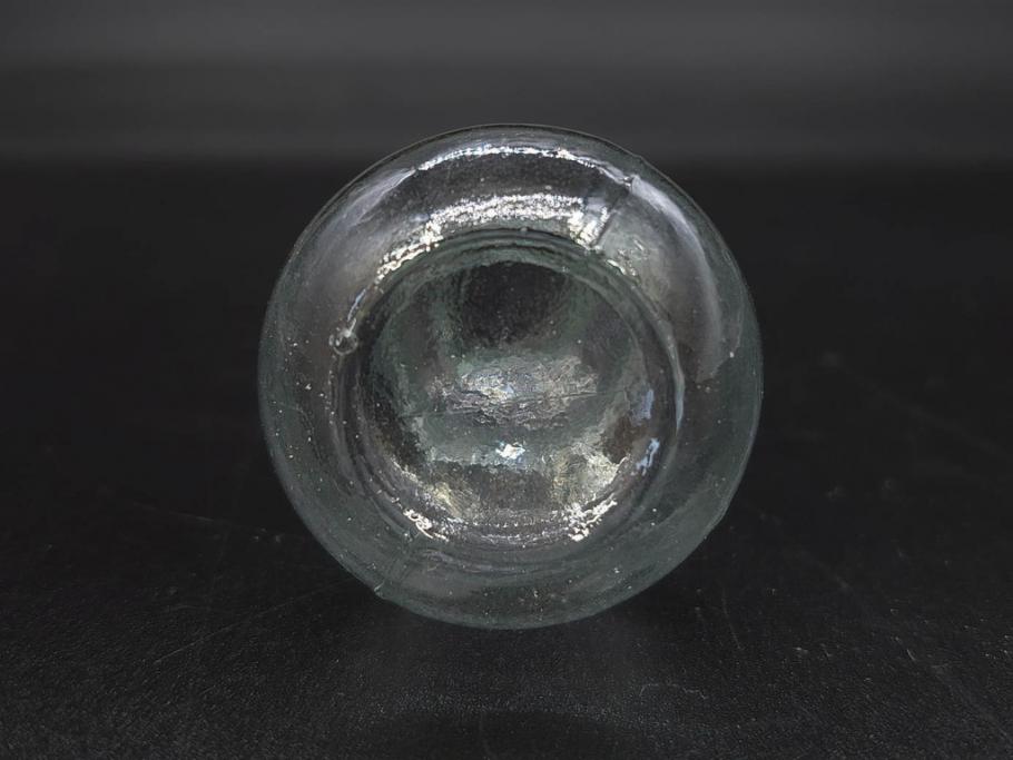 戦前　当時物　瓢箪型　気泡や絶妙なフォルムが味わいのあるニッキ水瓶5個セット(豆ガラス、ちびニッキ水、ガラス容器、駄菓子屋ビン、ペロペロ、レトロガラス、一輪挿し、ひょうたん)(R-076992)
