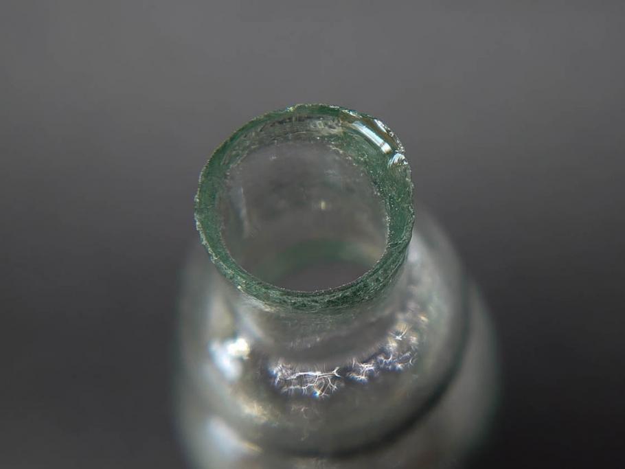 戦前　当時物　瓢箪型　気泡や絶妙なフォルムが味わいのあるニッキ水瓶5個セット(豆ガラス、ちびニッキ水、ガラス容器、駄菓子屋ビン、ペロペロ、レトロガラス、一輪挿し、ひょうたん)(R-076992)