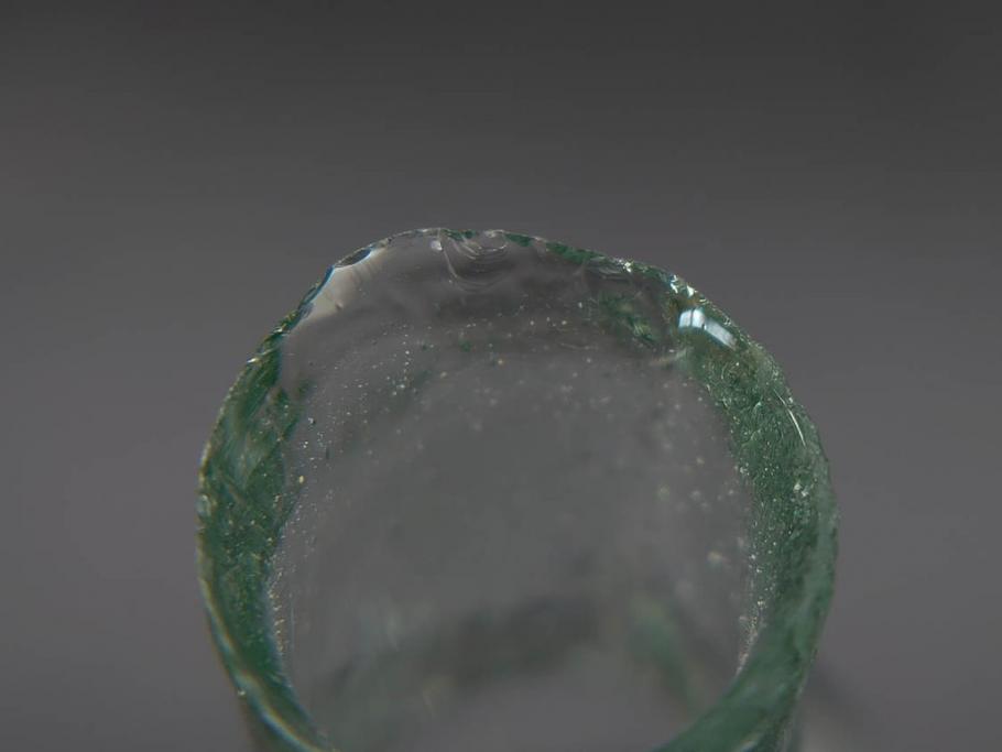 戦前　当時物　瓢箪型　気泡や絶妙なフォルムが味わいのあるニッキ水瓶5個セット(豆ガラス、ちびニッキ水、ガラス容器、駄菓子屋ビン、ペロペロ、レトロガラス、一輪挿し、ひょうたん)(R-076992)