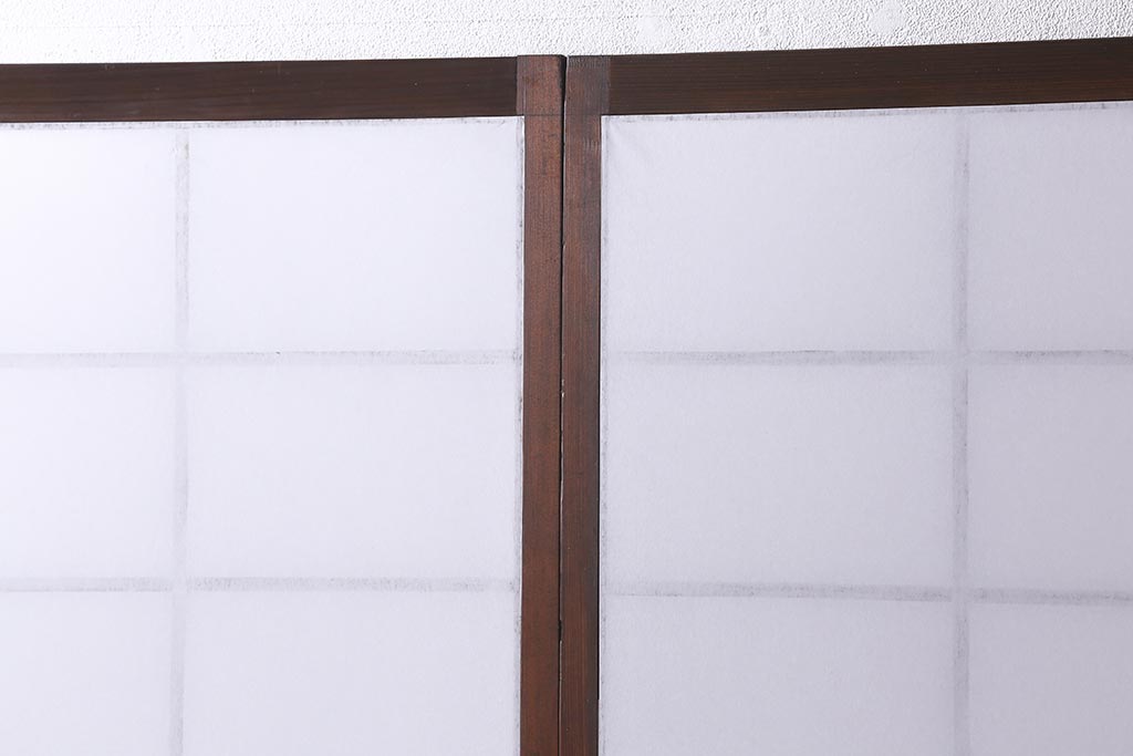 アンティーク建具　和製アンティーク　当店オリジナルガラス　和モダンな空間作りに活躍する障子戸2枚セット(引き戸、建具)(R-039037)