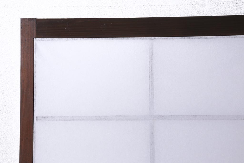 アンティーク建具　和製アンティーク　当店オリジナルガラス　和モダンな空間作りに活躍する障子戸2枚セット(引き戸、建具)(R-039037)