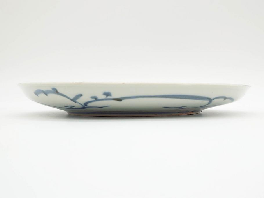 お値下げ 古伊万里 色絵 大きめの中皿 美しい藍色 5枚 日常にも