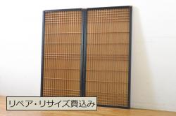 アンティーク建具　レトロな雰囲気が魅力的なモールガラス入りガラス戸1枚(引き戸)(R‐067380)