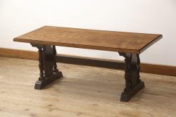 イギリスヴィンテージ　チーク材　温かみのある木味のネストテーブル(サイドテーブル、ビンテージ)(R-050143)