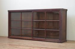 アンティーク家具　和製アンティーク　古い木のシンプルな本棚(飾り棚)