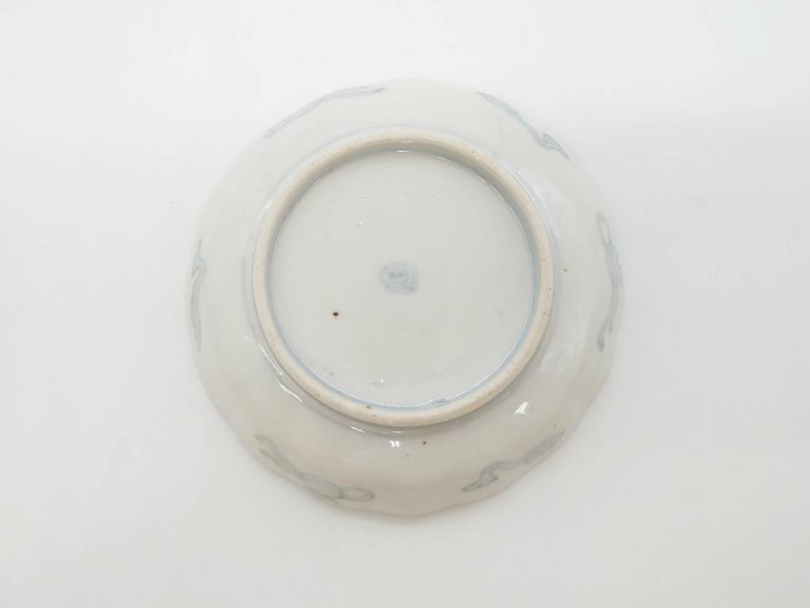 幕末　古伊万里　金彩　色絵　約12cm　3.8寸　煌びやかな絵付けが素敵な小皿5枚セット(獅子、松竹、和食器、深皿、和皿、三寸八分)(R-070406)