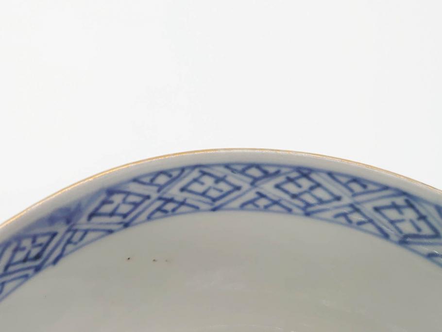 江戸期　古伊万里　金彩　色絵　約12cm　3.8寸　一つ一つ丁寧に絵付けされた豪華な蓋付き茶碗3客セット(獅子、松竹、和食器、三寸八分)(R-070417)
