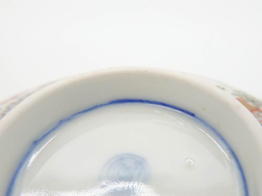 江戸期　古伊万里　金彩　色絵　約12cm　3.8寸　一つ一つ丁寧に絵付けされた豪華な蓋付き茶碗3客セット(獅子、松竹、和食器、三寸八分)(R-070417)
