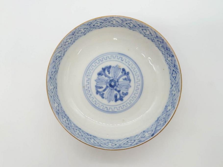 江戸期　古伊万里　金彩　色絵　約12cm　3.8寸　一つ一つ丁寧に絵付けされた豪華な蓋付き茶碗3客セット(獅子、松竹、和食器、三寸八分)(R-070417)