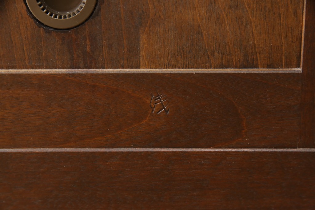 中古　美品　松本民芸家具　シンプルなデザインが魅力的な特注品の下駄箱(靴箱、シューズボックス、収納棚、戸棚)(R-058334)