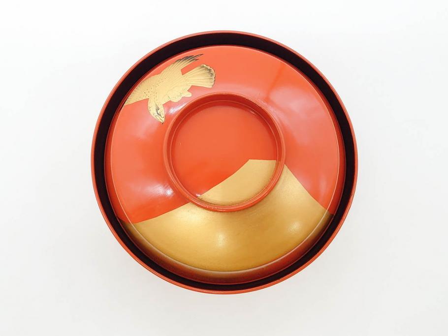 金蒔絵 木製 鷲 鯉 縁起の良い色合いが目を惹く吸物椀10客セット