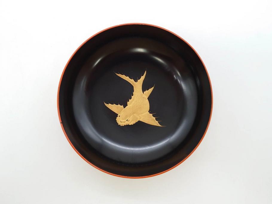 金蒔絵 木製 鷲 鯉 縁起の良い色合いが目を惹く吸物椀10客セット