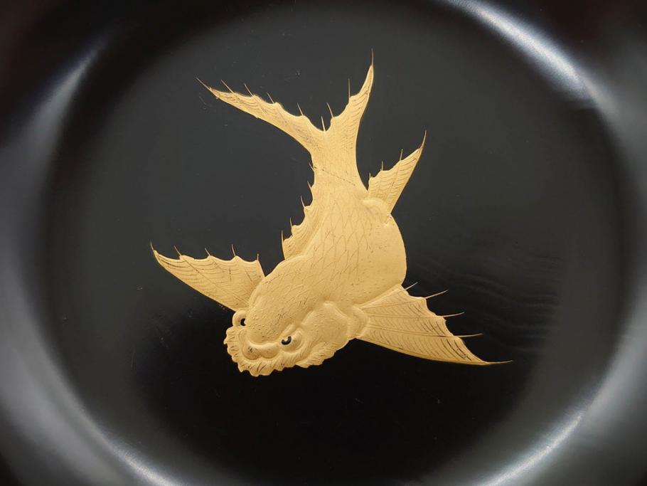 ファッションの 金蒔絵 縁起の良い色合いが目を惹く吸物椀10客セット 鯉 鷲 木製 椀