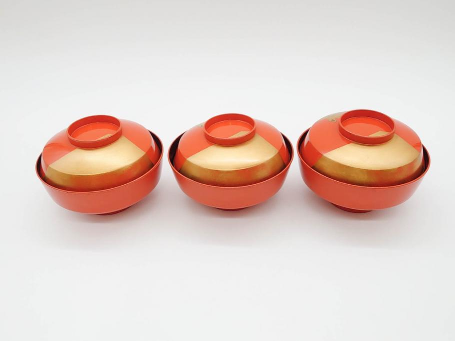 金蒔絵 木製 鷲 鯉 縁起の良い色合いが目を惹く吸物椀10客セット