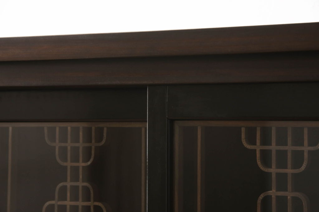 ラフジュ工房オリジナル　古建具リメイク　特徴的な組子が目を引く収納棚(戸棚、飾り棚、キャビネット)(R-062265)