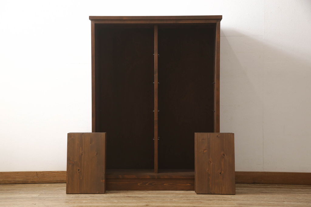 ラフジュ工房オリジナル　古建具リメイク　特徴的な組子が目を引く収納棚(戸棚、飾り棚、キャビネット)(R-062357)