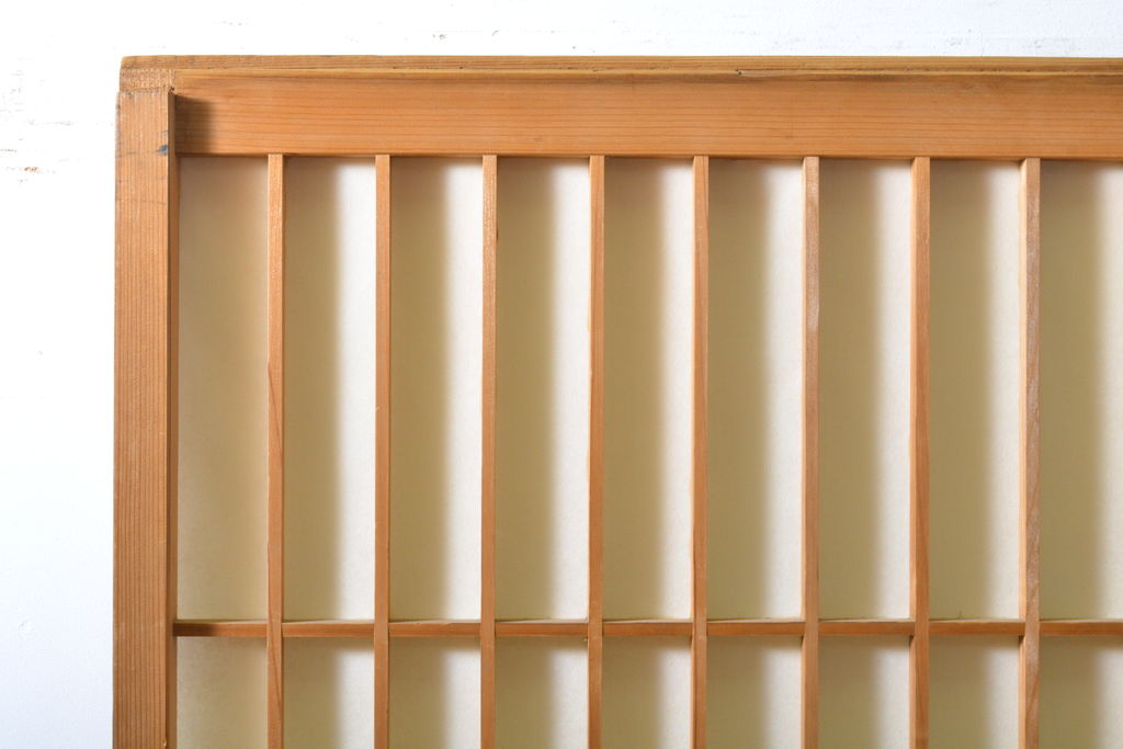 アンティーク建具　凛とした佇まいが気品溢れる障子戸2枚セット(引き戸、建具)(R-063011)