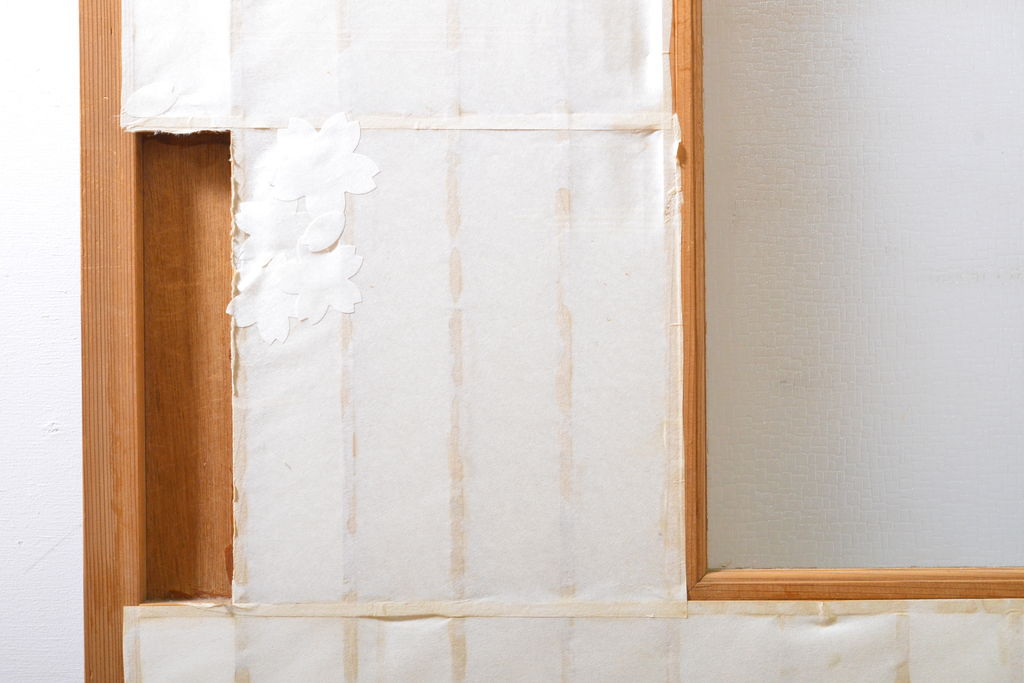 アンティーク建具　凛とした佇まいが気品溢れる障子戸2枚セット(引き戸、建具)(R-063011)