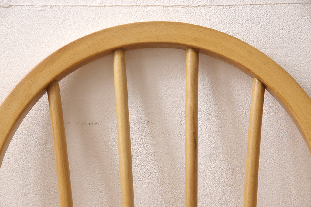 イギリスビンテージ　ERCOL(アーコール)　ナチュラルな雰囲気がかわいらしいフープバックチェア2脚セット(板座チェア、ダイニングチェア、ヴィンテージ)(R-052441)