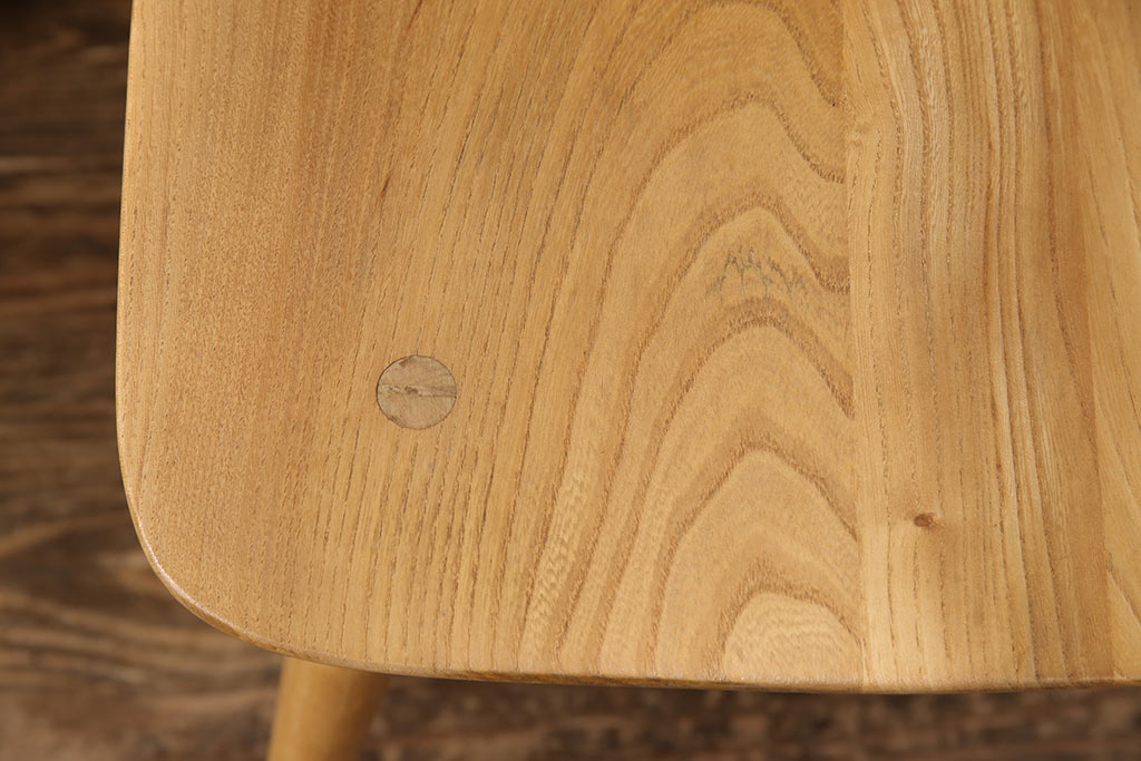 イギリスビンテージ　ERCOL(アーコール)　ナチュラルな雰囲気がかわいらしいフープバックチェア2脚セット(板座チェア、ダイニングチェア、ヴィンテージ)(R-052441)