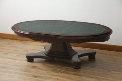 中古　民芸家具　如雲刻　最高級　特注品!!　脚や天板にほどこされた大胆な彫刻が目を引く座卓(ローテーブル、センターテーブル、リビングテーブル)(R-078924)