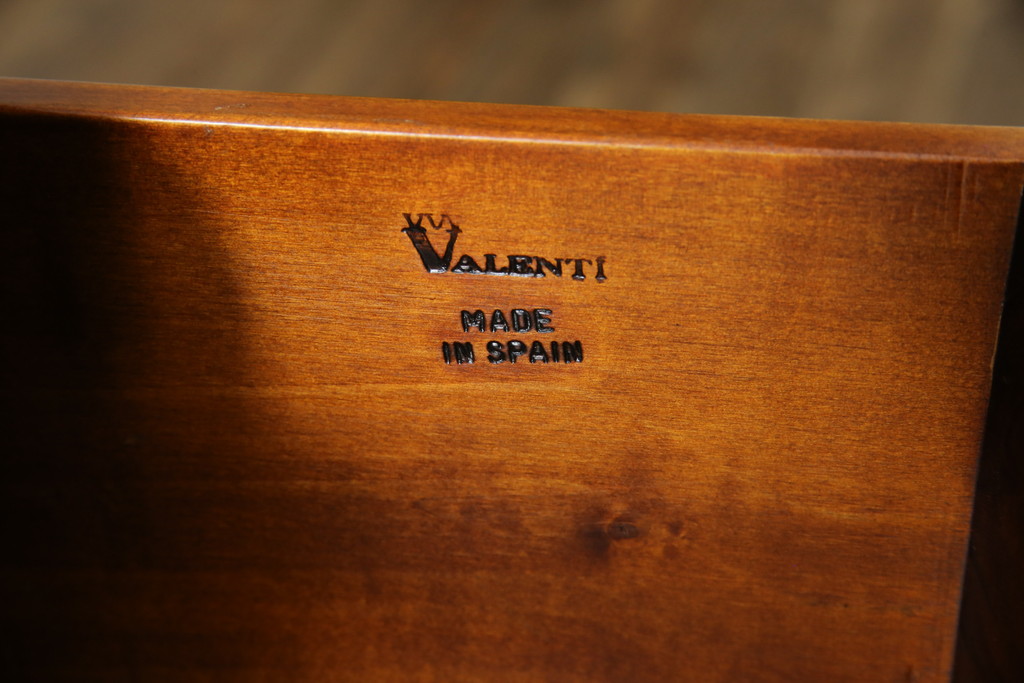 中古　バロッサバレンティ(VARO,S.A. VALENTI)　曲線的なフォルムが優雅で美しいライティングビューロー(定価約65万円)(簿記机、在宅ワーク、在宅用引き出し、ワークデスク、チェスト)(R-054689)